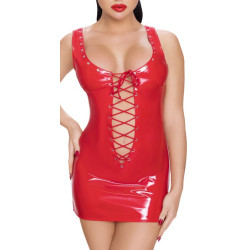 Black Level Robe Vinyl Dress Rope Rouge